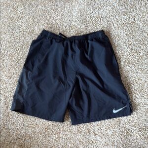 Nike Black Sports Shorts with Silver Logo